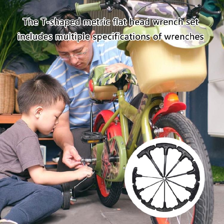 10Pcs Hexagonal Screwdriver Wrench T-shaped Driver Wrench Key Inner Hex Spanner 2-10mm For Repairing Manual Tool