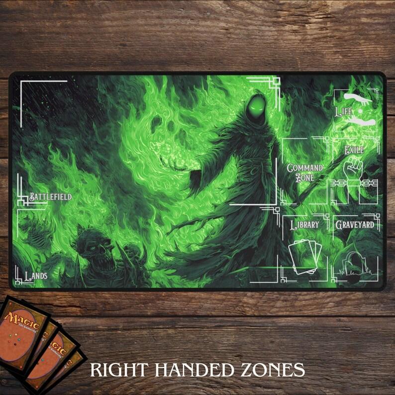 Anime Dark Magician MTG TCG Playmat Commander Magic Party Game Mat Accessories Table Mat Anti slip Lock Edge Washable