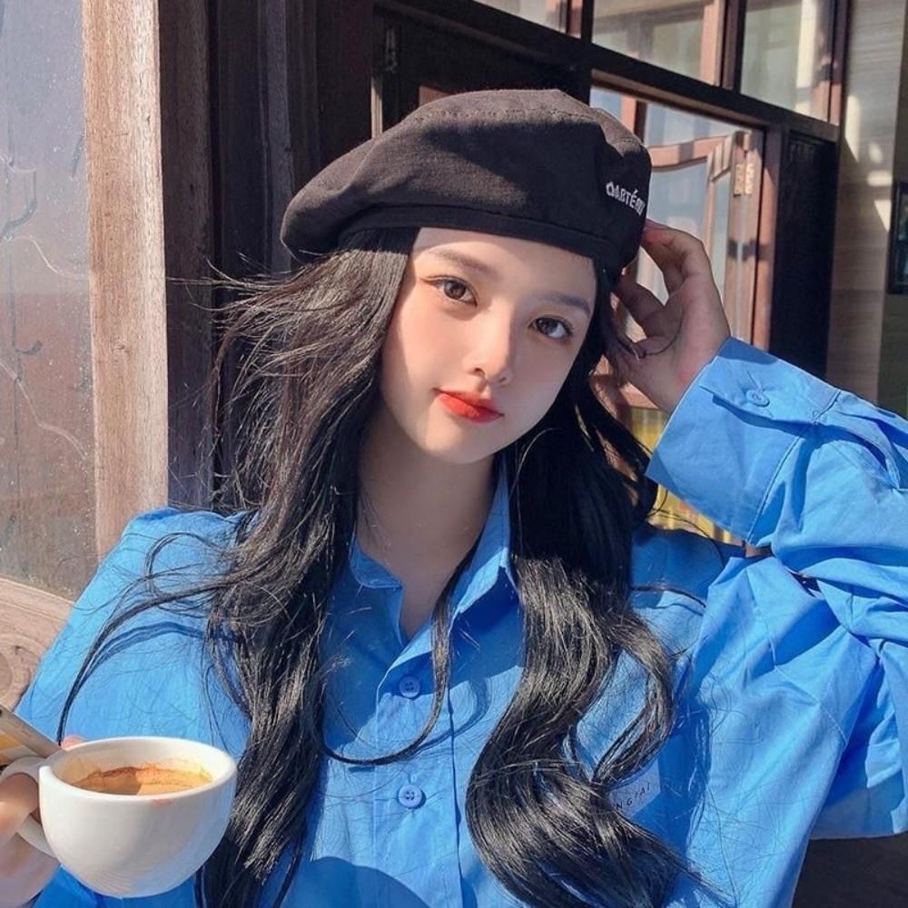 Solid Color Double-sided Beret Plaid Octagonal Caps Fashion Women Beanie Hat  Girls