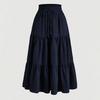 Gonna Estiva da Donna Stile Bohemien Elastica Vita Alta Coulisse Regolabile Gonna a Torta Linea ad A Colore Unito