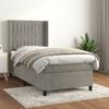 3132765 vidaXL Bed with Divan Base and Mattress Light Grey 80x200 Cm Velvet