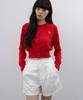 Thematee Mati Air Breeze Crop Cardigan - Red
