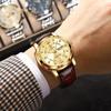 POEDAGAR Luxury Business Male Clock Date Week Waterproof Luminous Gold Wristwatch Casual Fashion Quartz Watches Reloj