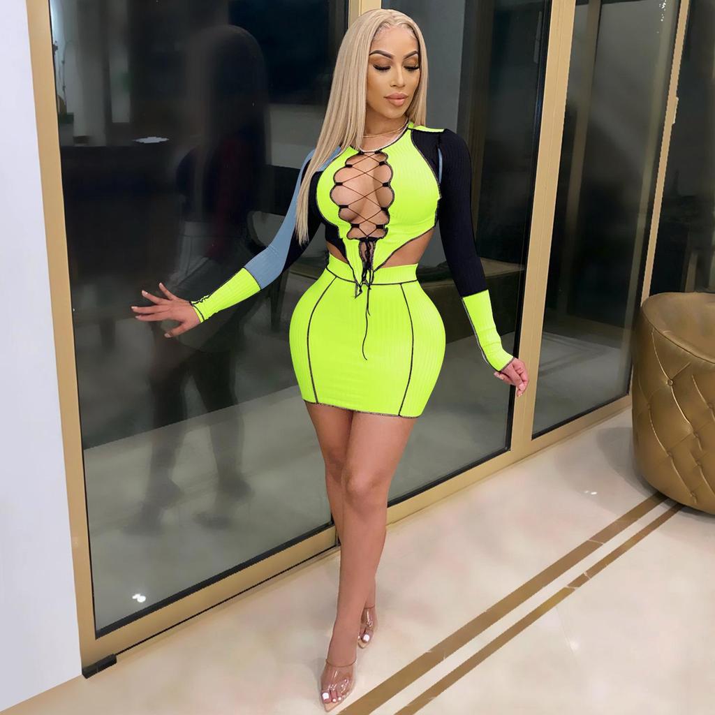 X3757 Women's Sexy Two-Piece Skirt Set - No Returns or Exchanges, Please Consider Before Buying