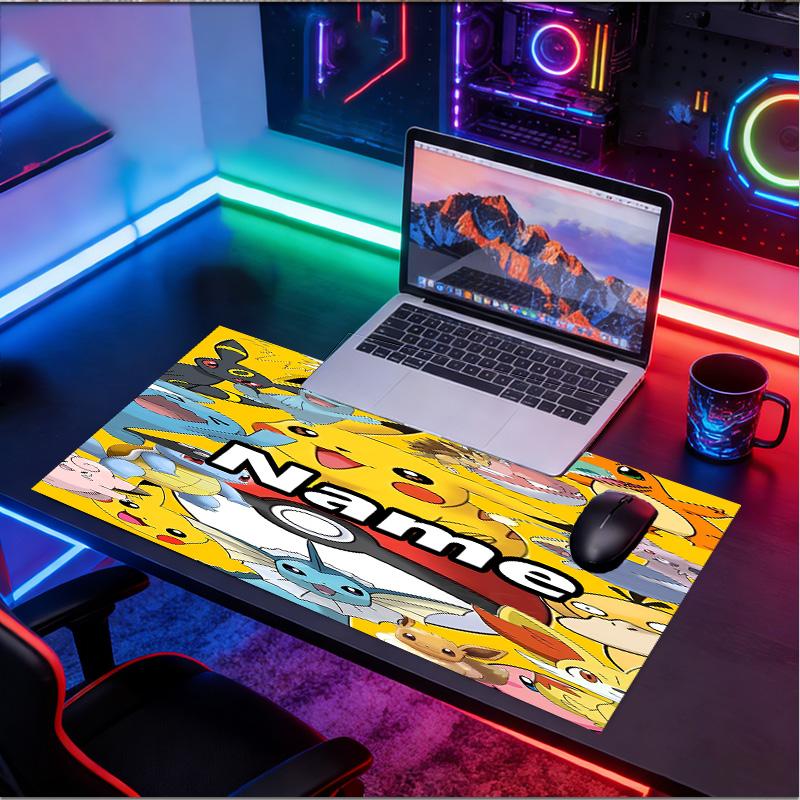 Custom Name Personalized Anime Pattern Mousepad, Laptop PC Desk Mat, Decorative Desk Mat for Home Keyboard Pad Gift