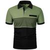High End Men's Top Spring Summer Short Sleeved Casual Sports Comfortable Loose Breathable Stripe Contrasting Color T-shirt Polo Shirt Yasheng