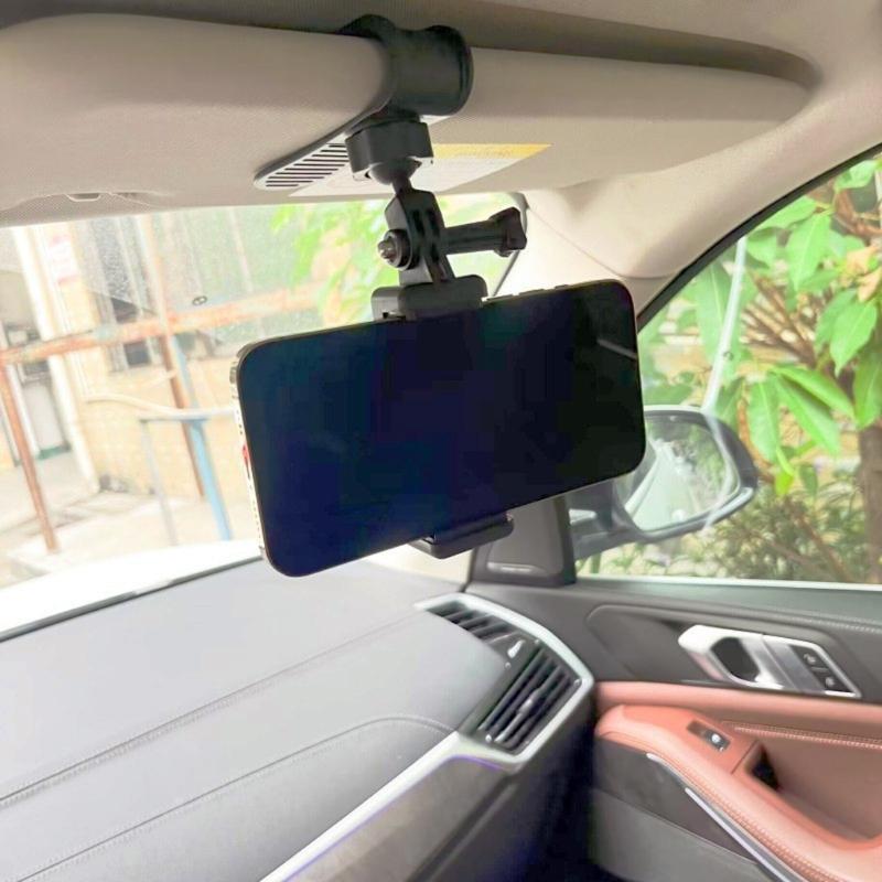 Verstellbare Auto-Sonnenblenden-Kamera-Halterung mit 360-Grad-Drehung für Sportkameras, Schnellspannclip, Universelle Kompatibilität