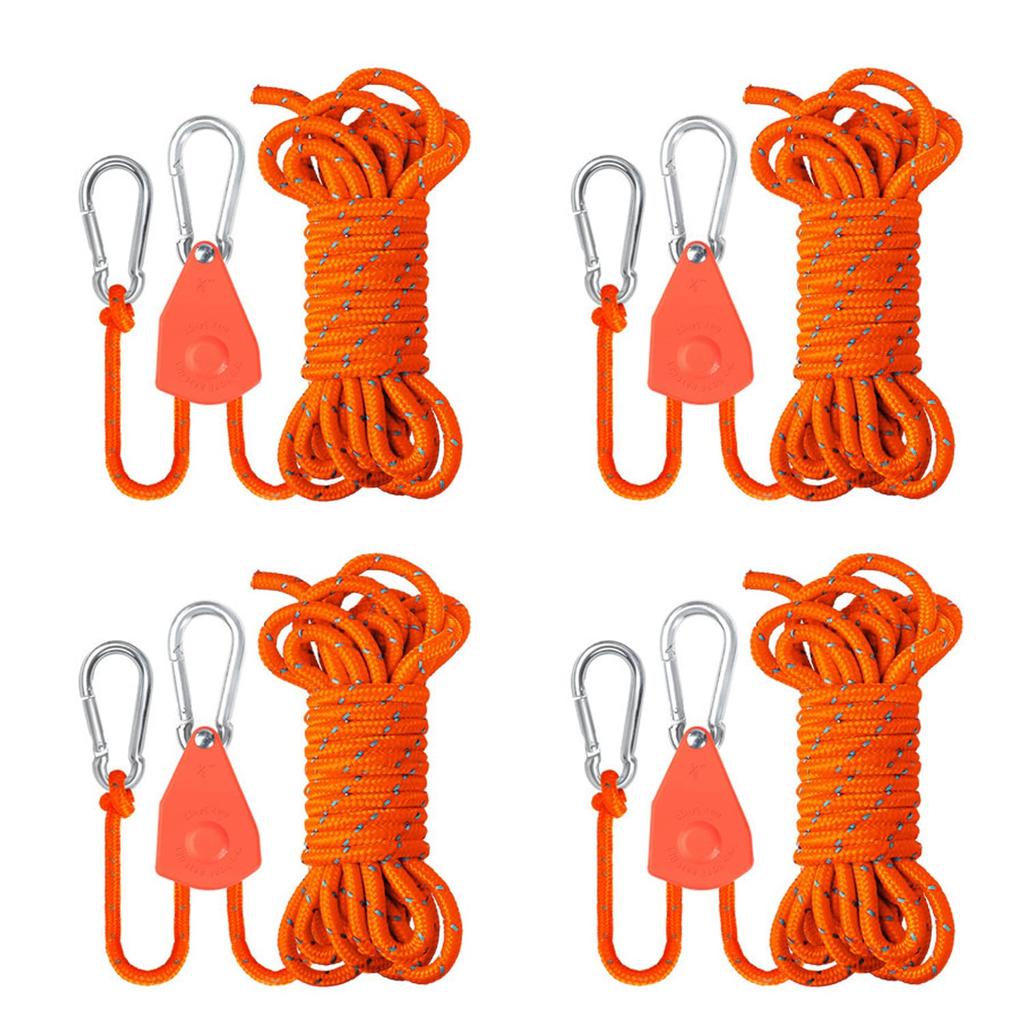 Guy Rope, Tent Rope, Tarp Rope, Set of 4, Adjustable,