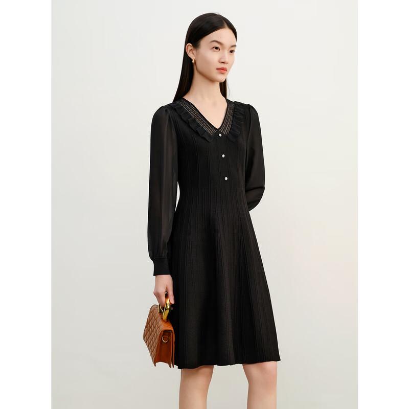 JUZUI Elegant Beaded Knitted Midi Dress