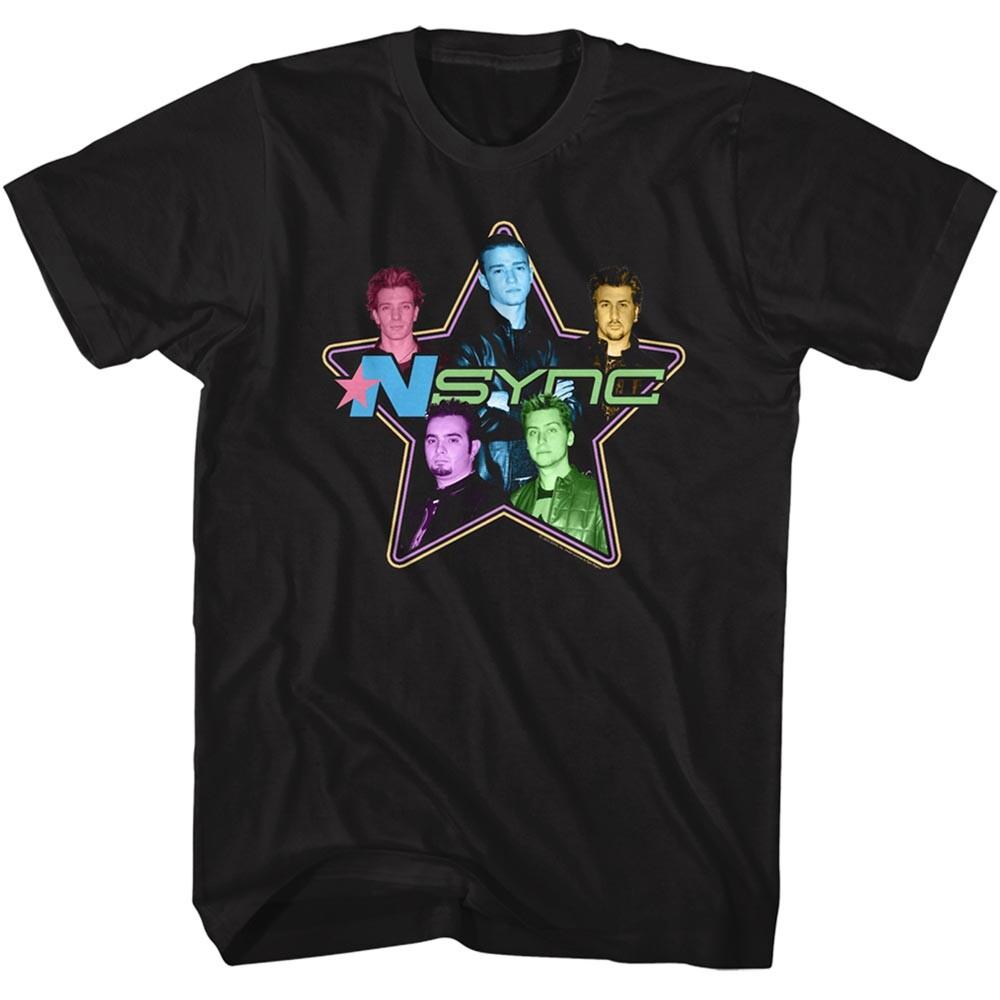 NSYNC T-Shirt Justin Timberlake Star Photo New Official Black Cotton SM5XL  Unisex T-Shirt M