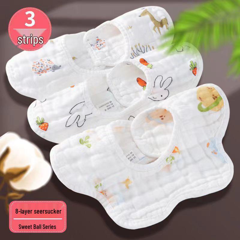 

Хлопковый детский слюнявчик 360°: Защита от срыгивания, Шестислойная марля, Слюнявчик для новорожденного