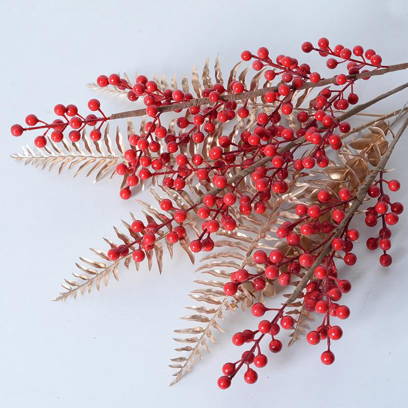 Ilex Simulation Chinensis Berries Fortune Fruit Ginkgo Flower Artificial