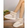 Women Snow Boots White Plush  Winter Snow Boots Flat Bottomed Short Tube Thick Sole Platform Comfort Warm Snow Cotton Shoes