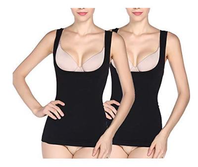Débardeur Body Compression Posture Amincit Buste 01 [Journée Trésor] Gainant, Sous-vêtement, Correction, Ventre, Remonte, Femme (Noir, M/L)