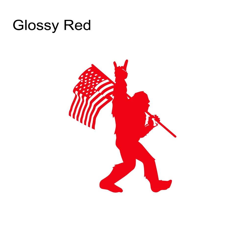 Car Sticker Bigfoot Sasquatch American Flag Yeti Decor Decal Conspiracy For Car Truck SUV Pickup Door Tailgate Auto Accessories