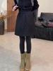 Women's Black Padded High-Waisted Slimming Short Skirt - Fashionable Versatile Autumn/Winter Style