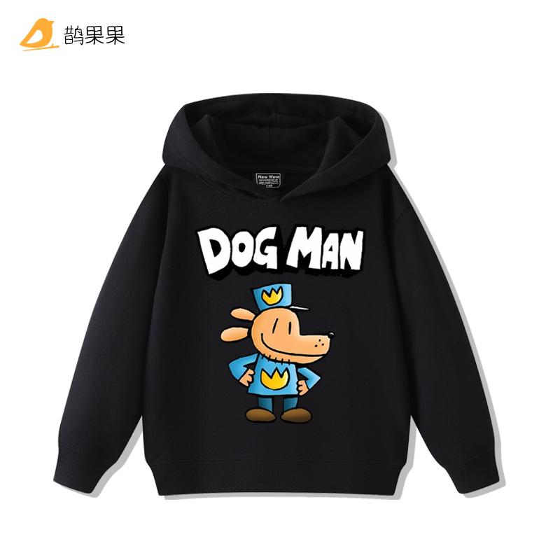 Weiches Kinder-Kapuzensweatshirt mit Aufdruck eines surfenden Cartoon-Hundes auf einer Welle, lockere, bequeme Passform für den täglichen Gebrauch, Outdoor-Sport und lässige Ausflüge im Frühling und Herbst.