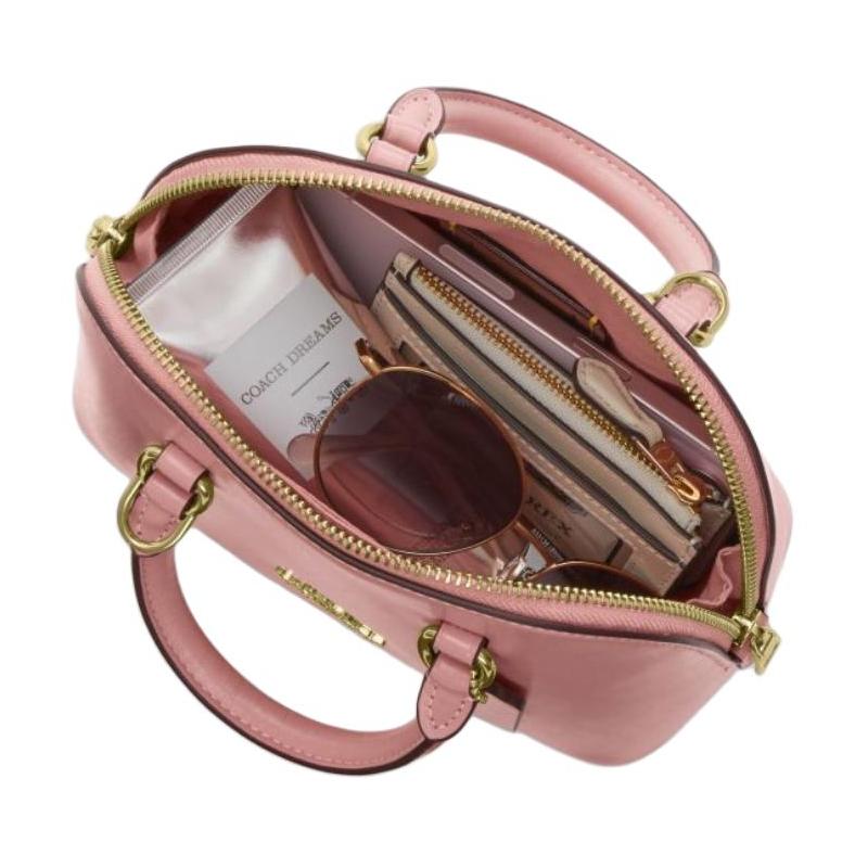 Coach SATCHEL LARA 22 Wraparound Zipper Closure Cow Leather Shoulder Handbag Mini Women's Pink