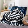 1PC Custom Name Club Brugge Kv Patterned Flannel Blanket Suitable For All Seasons for Home Decor Warmth and Comfort Gifts Holiday Present