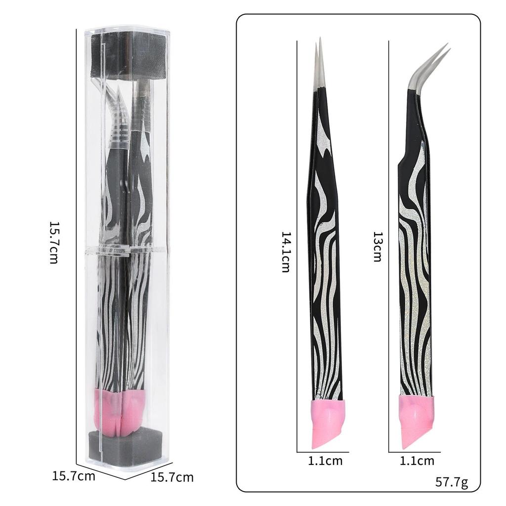 Multifunctional Double-Ended Nail Tool: Tweezers & Silicone Pressing Stick for Nail Art