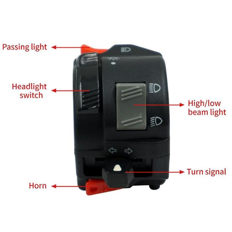 

22Mm Universal Motorcycle Handlebar Switch Headlight Warning Light Motorbike Horn Turn Signal Controller Motorcycle Parts one size