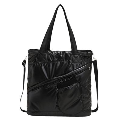 Bolsa Tote Bolsa de Penas Bolsa Acolchoada Bolsa de Ombro Grande Capacidade 2WAY Leve Feminino