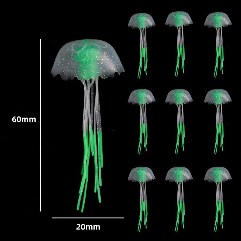 5/10 Piezas Medusas Brillantes con Ventosa Decoraciones para Acuario Medusas Brillantes Simuladas para Peceras Adecuado Varios Tanques