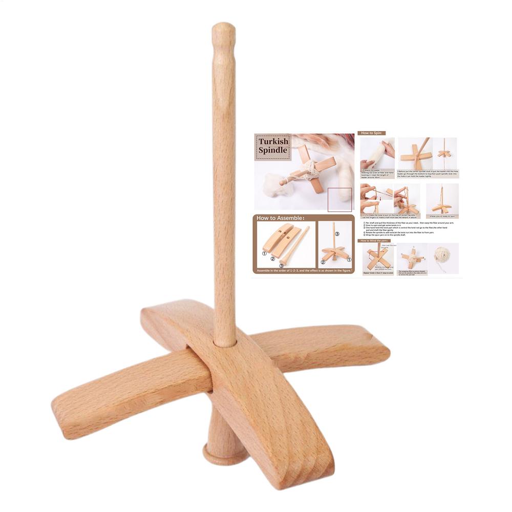 Odnímatelná dřevěná turecká vřetenová příze s horním přeslinem, ručně vyřezávaná dřevěná vřetenová příze s přízí