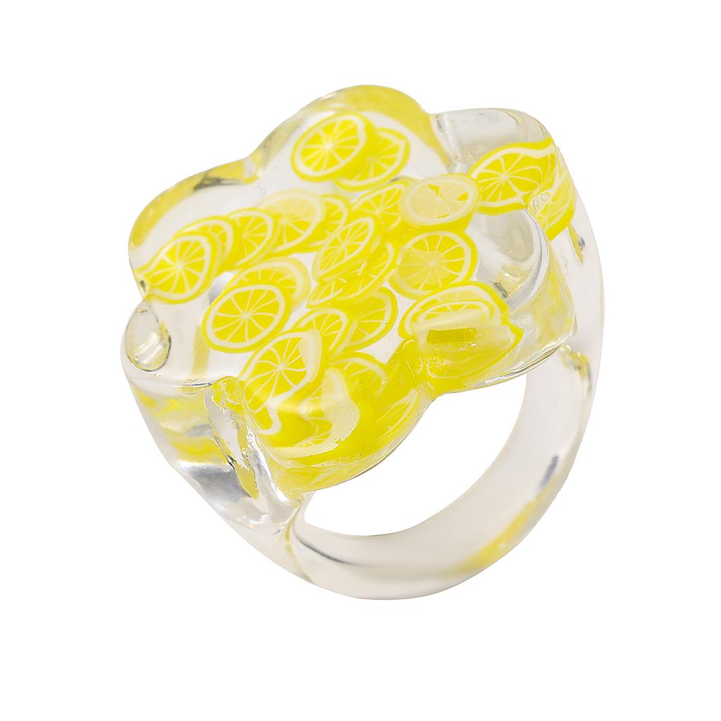 Harzring, transparenter Fruchtring, modischer handgefertigter Ring, niedlicher Damen-Design-Stil-Ring
