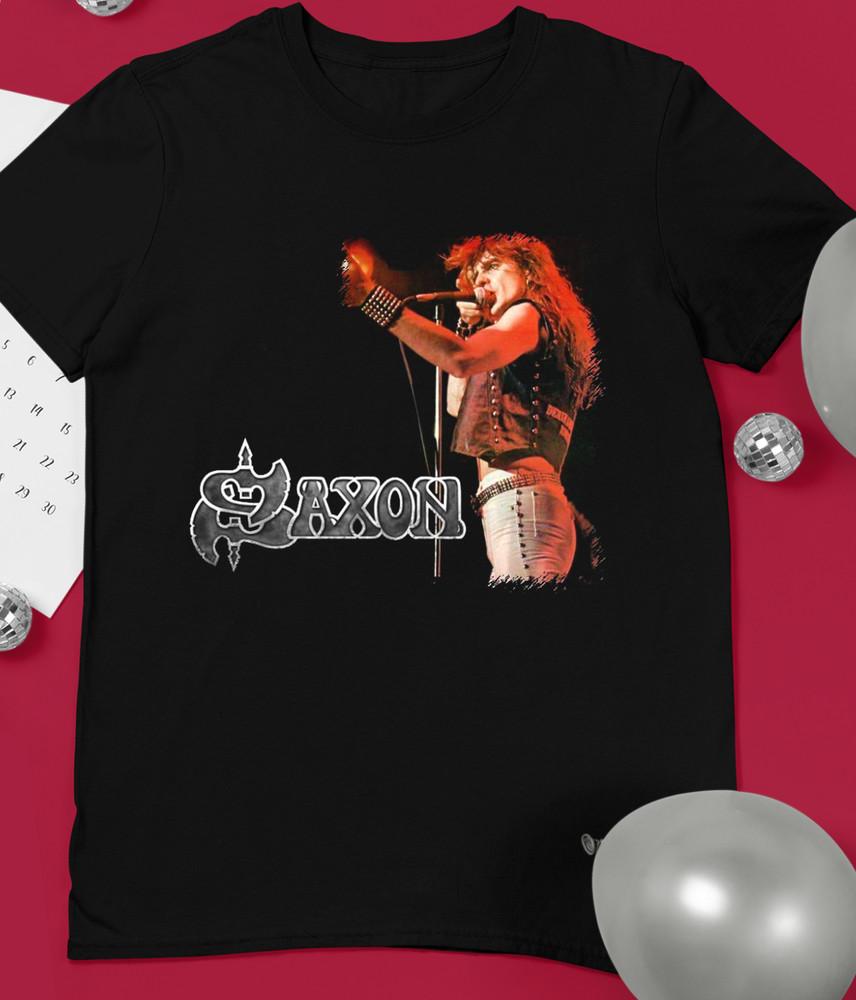 Saxon Band Album T-shirt Black Short Sleeve All Size S to 5XL Unisex T-Shirt L