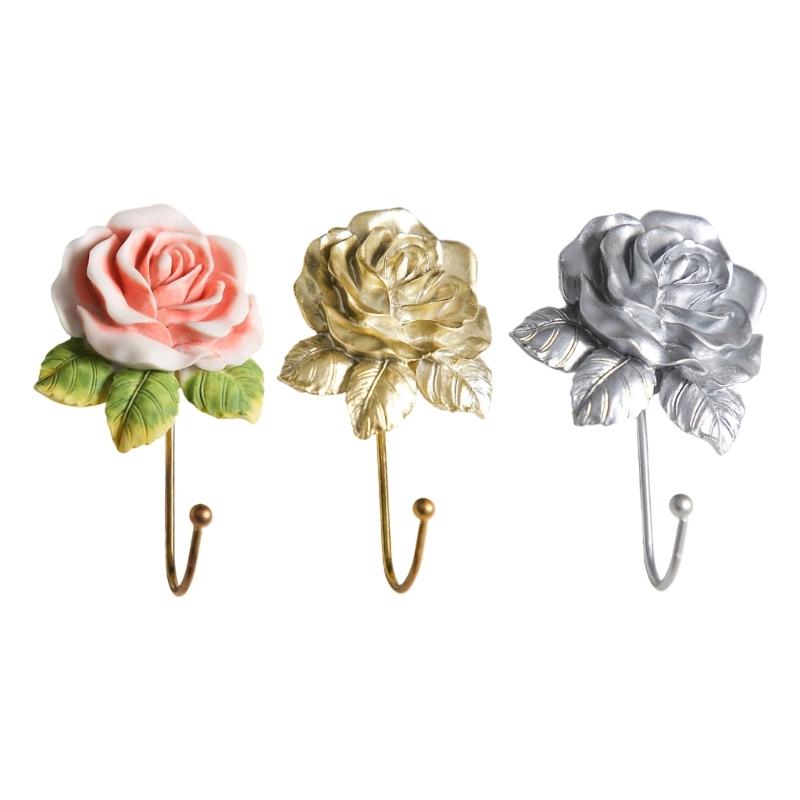 Artistic Heart Shape Wall Mount Hook With Floral Rose Designs Great For Organizing Small Items