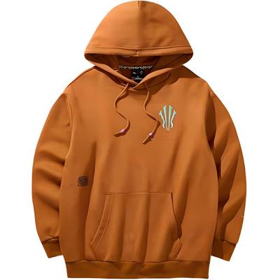 Série Basketball Sport Décontracté Simple Couleur Unie Pull à Capuche Ample Sweat-shirt Homme sweat-shirt Luxe-Marron 172441719N-1