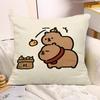 Cute Capybara Print Decorative Pillowcase Bedroom Living Room Square Cushion Pillowcase