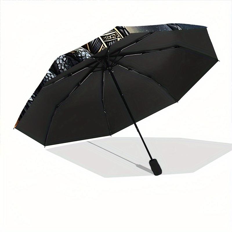 1pc Dragon Moon Automatic Open/close Umbrella, 8-Rib sturdy structure, Portable Travel Umbrella, Parties, Everyday Use, Outdoor Accessory, A