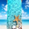 Clear Turquoise Ocean Water Starfish Conch Print Beach Towel Lightweight For Summer Swim Beach Picnic Travel