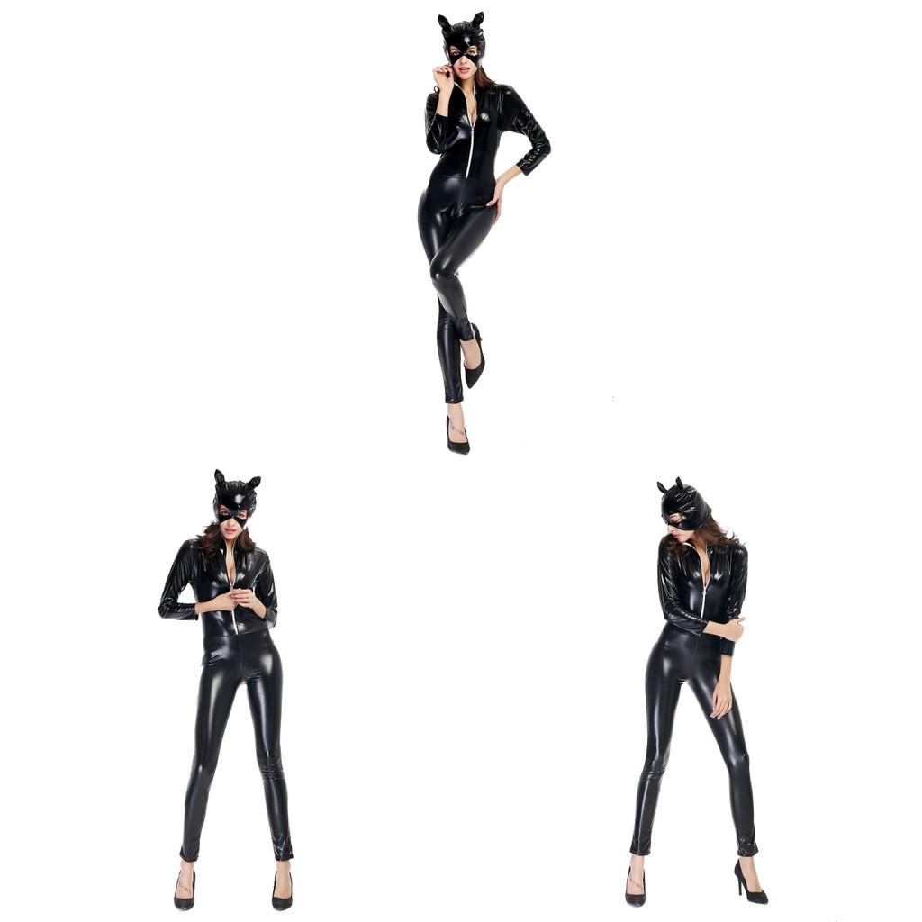 Unisex Leather Cat Girl Outfit For Cosplay Events And Halloween Parties
