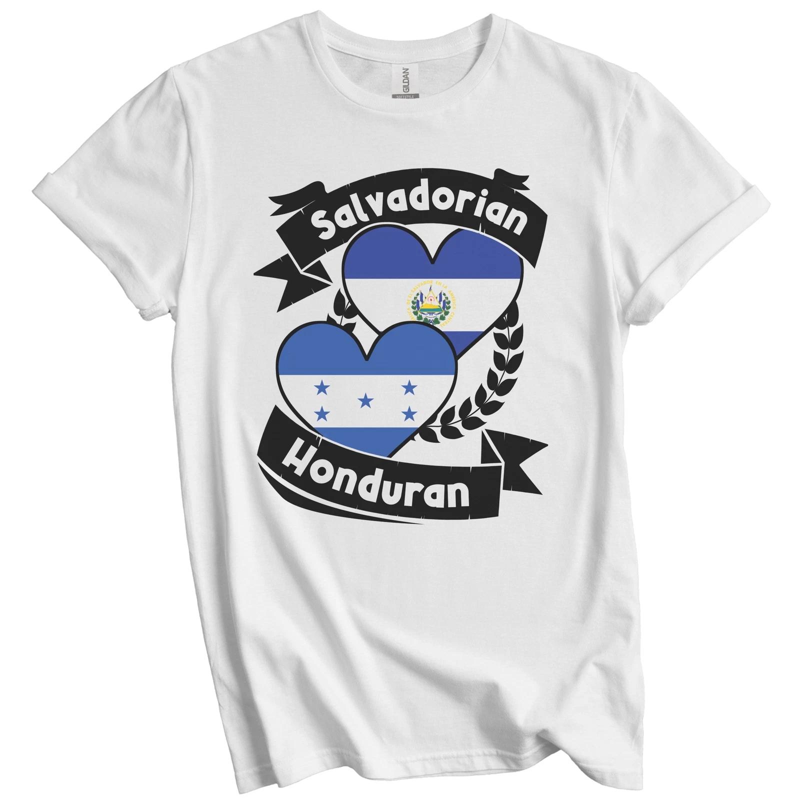 Salvadorian Honduran Heart Flags El Salvador Honduras T-Shirt 3XL