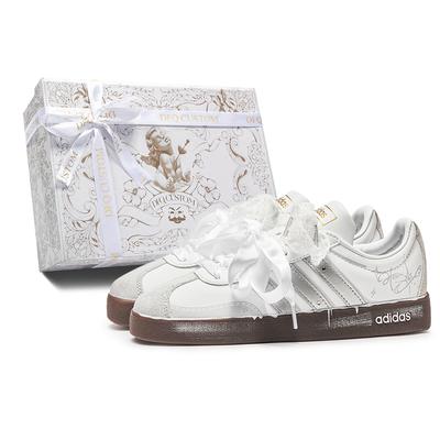 VL COURT 2.0 Da Vinci, Box, Star Wish Abrasion Resistant Low Top Skateboard Shoes Unisex Silver White ID6015(TeamM-S-BOX)