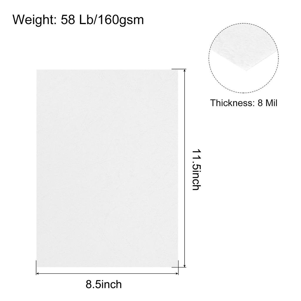 50/100pcs A4 Presentation Binding Covers Letter Size Leather Textured Grain Paper Un-Punched for Business Reports 8-1/2 x 11.5"