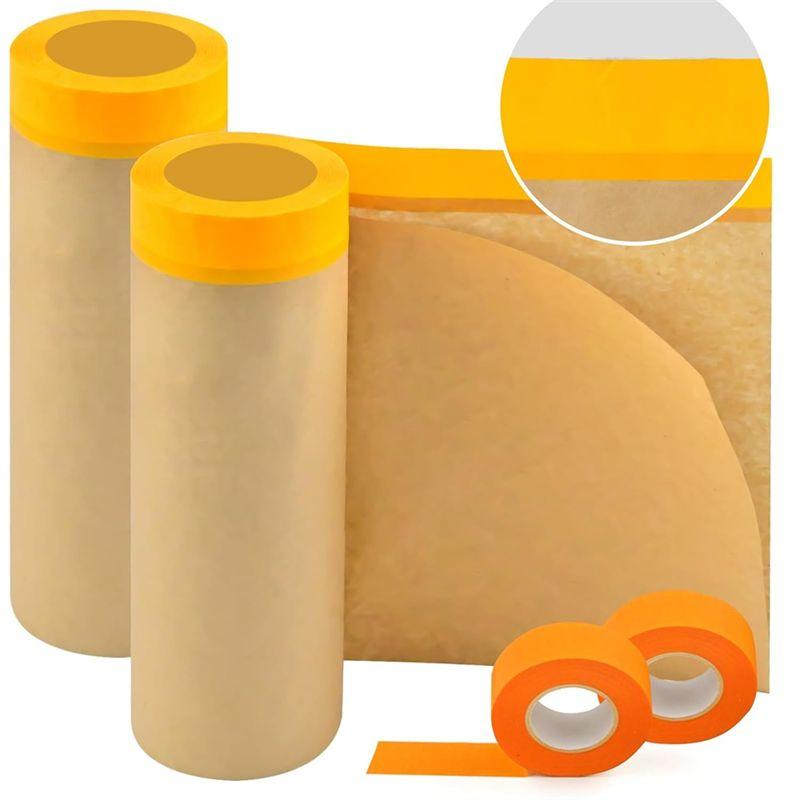 M-Modern-Pre-Taped Masking Paper, Automotive Paint Masking Paper For Painting Cars And Auto Body Floor Protection Wall Furniture
