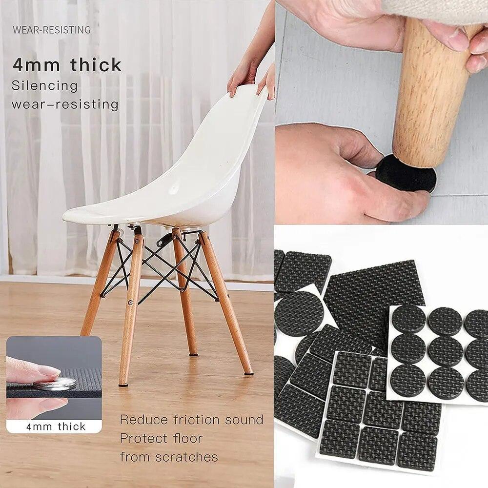 Table Leg Protectors, Anti-Scratch Leg Pads, Rubber Non-Slip Chair Leg Pads, Silent Stickers, Furniture Accessories