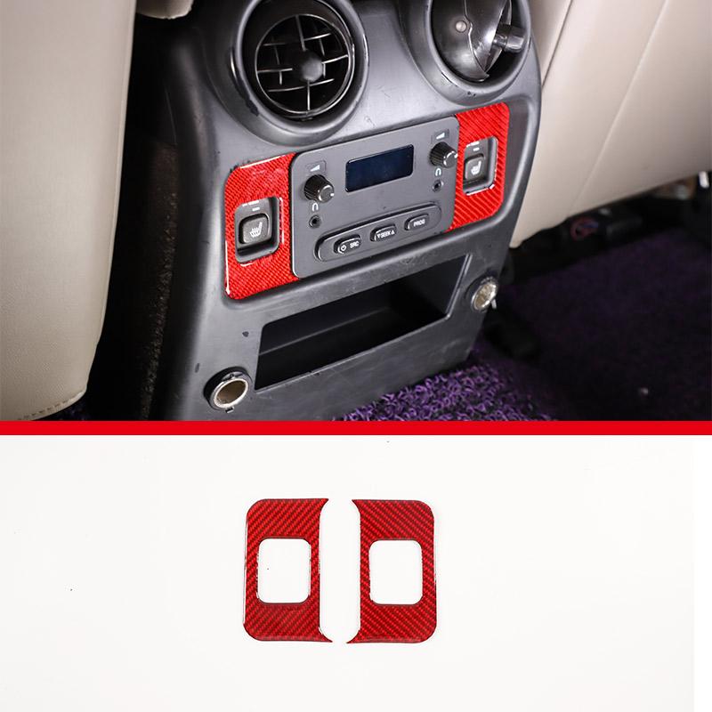 Red Soft Carbon Fiber Door Handle Steering Wheel Gear Shift Trim Cover Stickers Fit For Hummer H2 2003-2007 Interior Accessories
