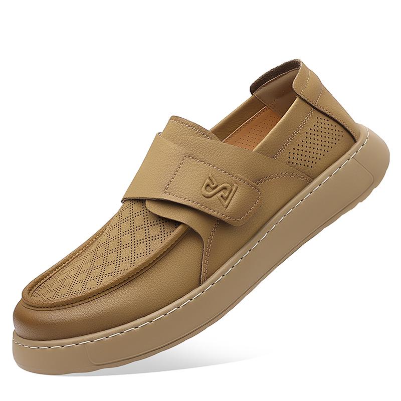 

Fashion 2025 New Moccasin Footwear High Quality Men Leather Casual Shoes Outdoor Comfortable Walking Shoes Classic Ankle Non-slip Flats 38 жёлтый