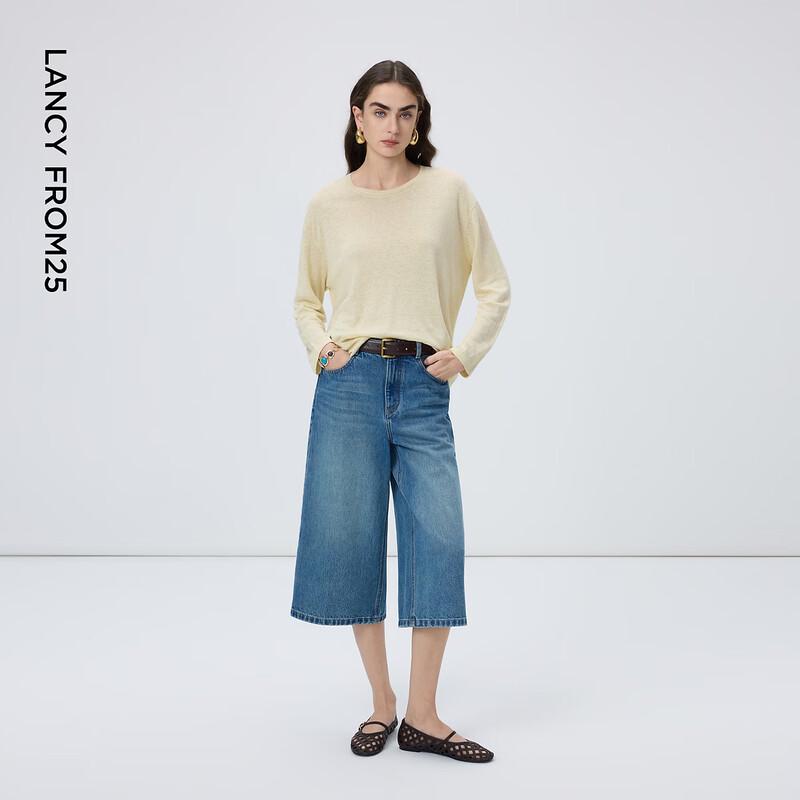 Lancy Linen Blend Round Neck Knit Sweater