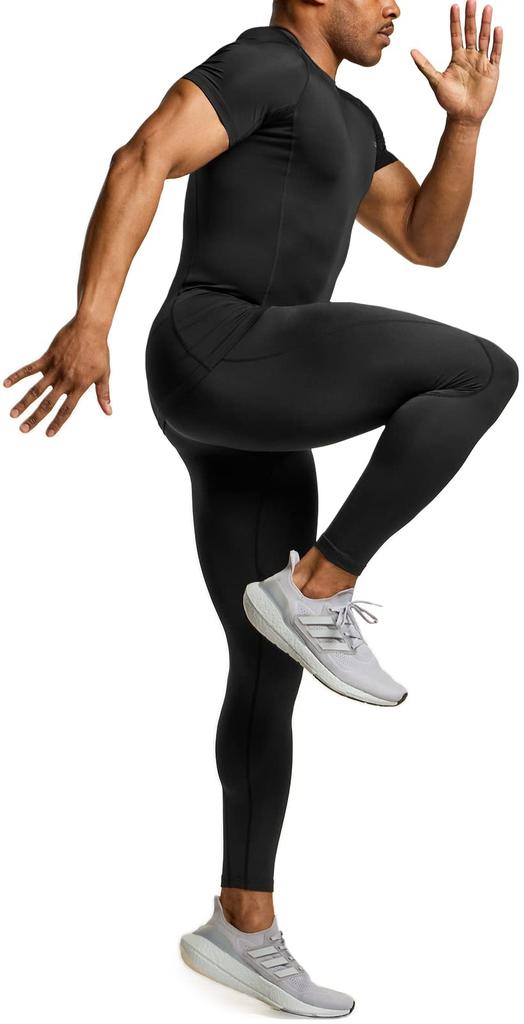 Tesla Short Sleeve Compression UV Compression Shirt for Base Size Men's Shirt, Protection, Sweat-Wicking, Quick-Drying, Running, Training, Fitness,