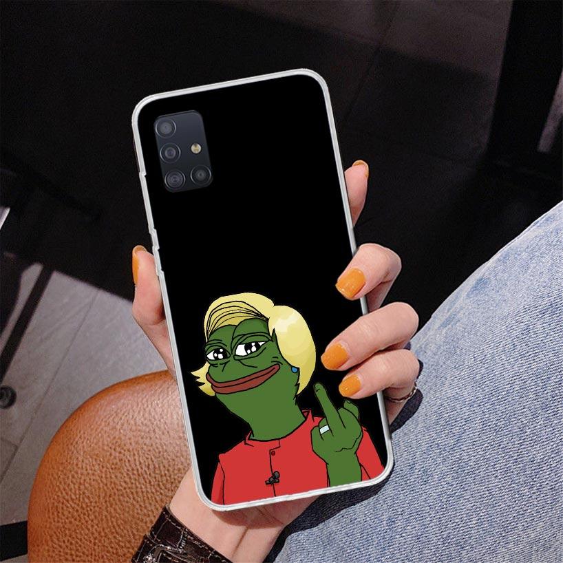 Cute Frogs Party Sad Pepe Phone Case For Samsung Galaxy A52 A32 A22 A12 A51 A31 A50S A30S A20S A10S Note 20 Ultra 10 Plus S10 A7