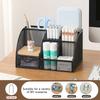 Seven-grid Metal Hollowing Process Organization Multi-functional Combination Pen Holder Korean Stationery Desktop Storage Case