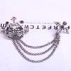 1Pcs Crown Chain Brooch Temperament Collar Jewelry  For Women Dress Mens Shirt Suit Set