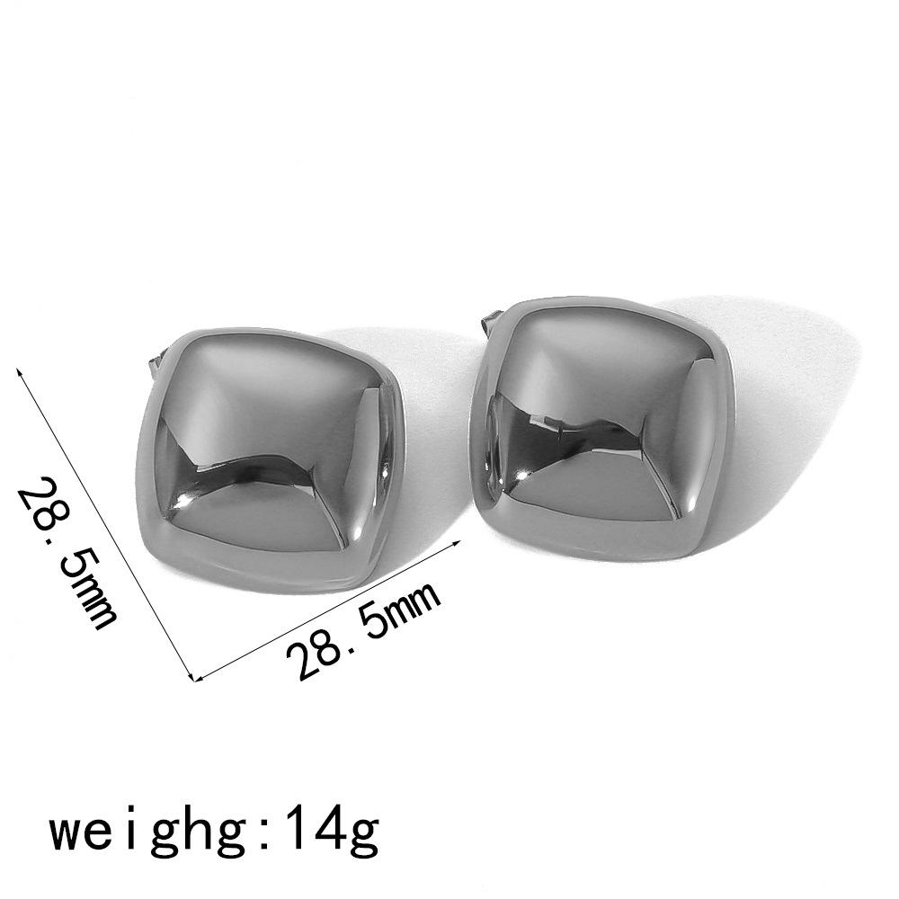 

Новые глянцевые серьги-гвоздики из титановой стали с блоком тофу, универсальные серьги из нержавеющей стали 18-каратного золота 18K