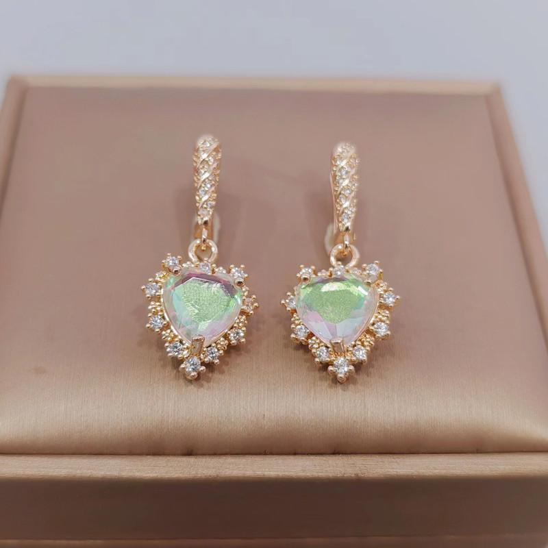 

Разноцветные серьги-капли с кристаллами в форме сердца для женщин, новинка 2023 года, модные золотые серьги для свадьбы, помолвки и вечеринки, ювелирные аксессуары разноцветный